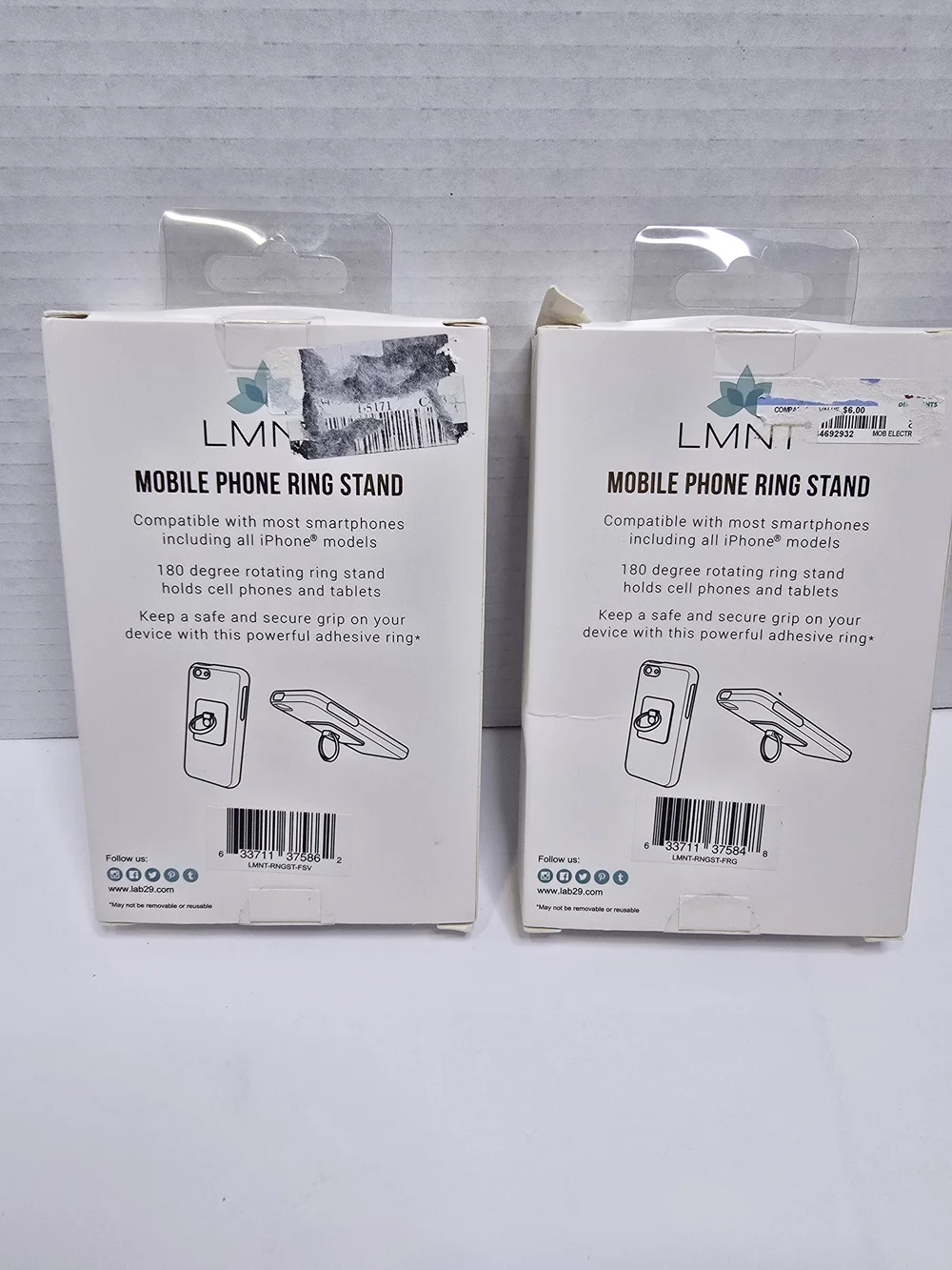 LMNT Floral Mobile Phone Ring Stand - Silver & Pink